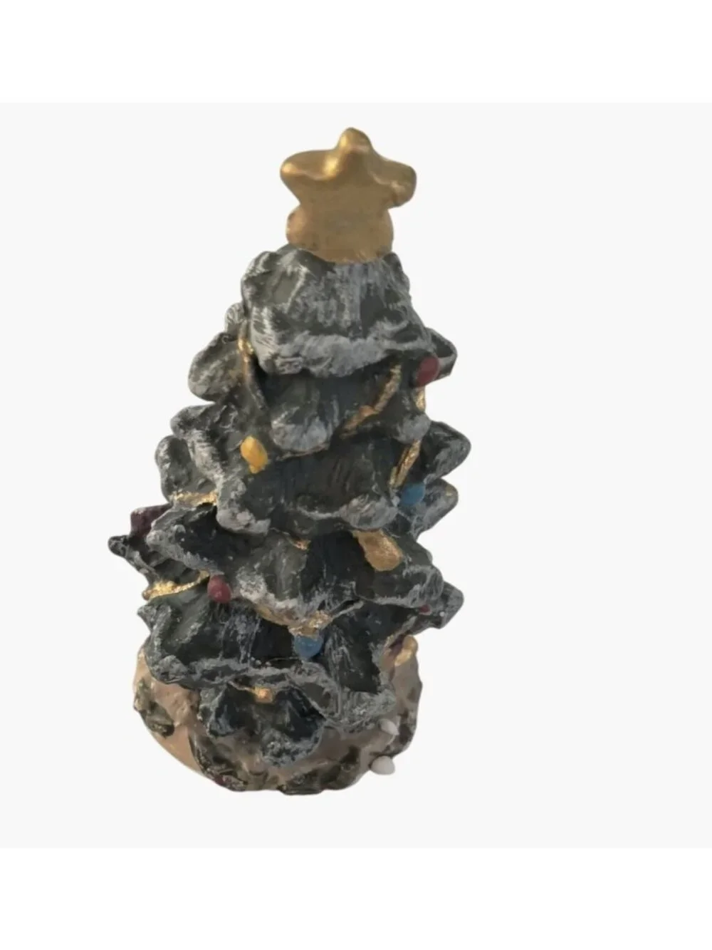 Novelino Antique Pewter Christmas Tree Figurine Original Box Vintage